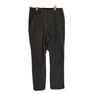 REI Tech Pants Womens 10P Charcoal Gray Ankle Zip Hook And Loop Stretch 32X31